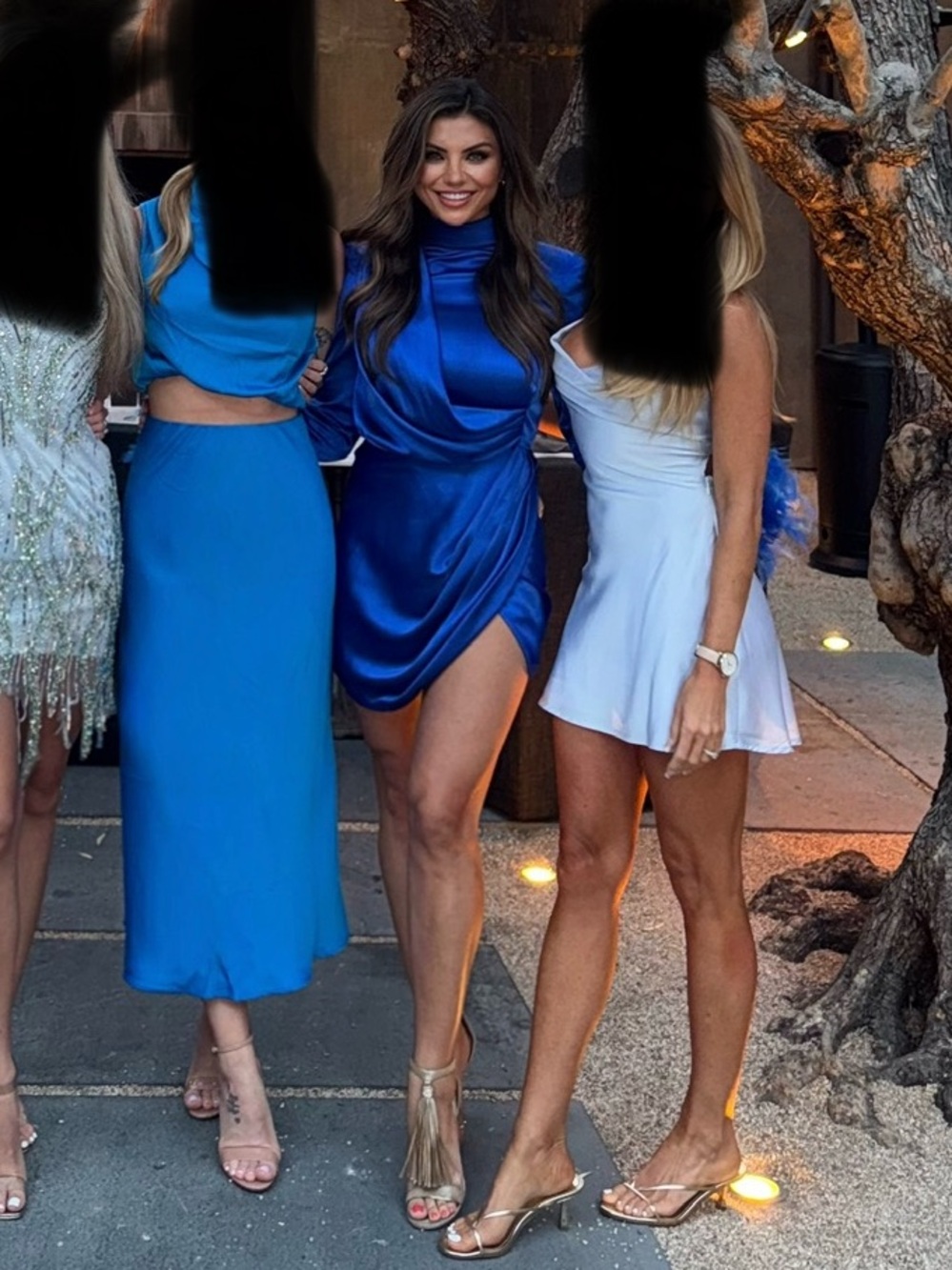 Bronx and Banco Blue Satin Mini Dress